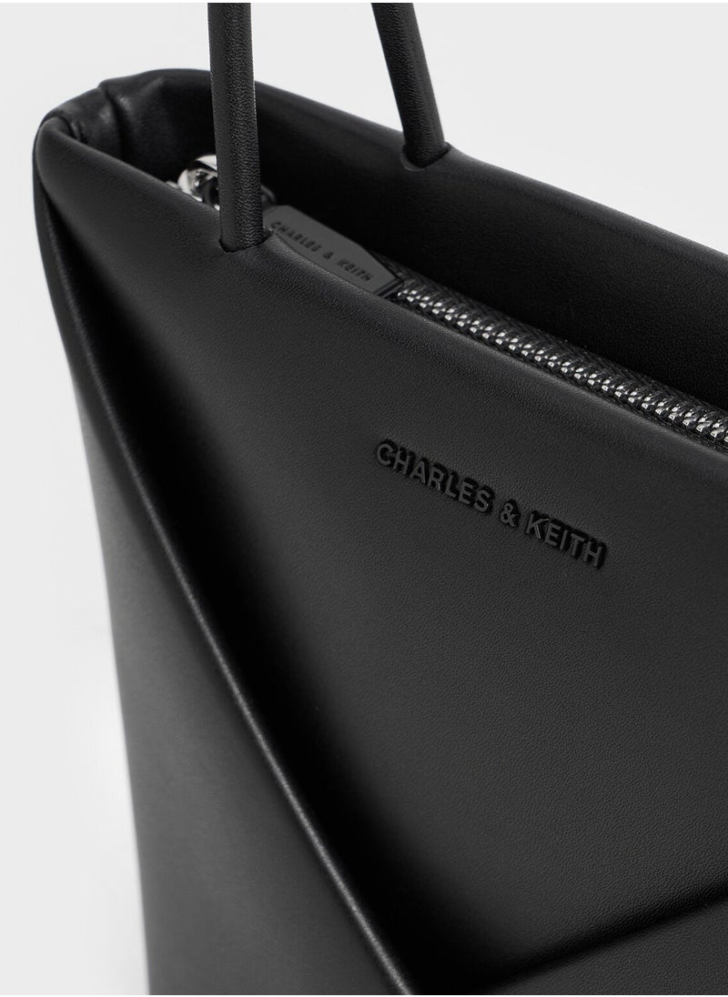 CHARLES & KEITH Crossbody Bag Midori Elongated Tote Bag - Black