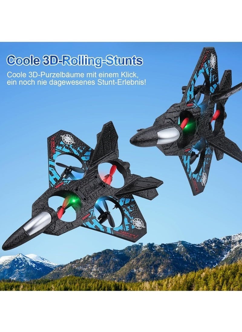 RC Aeroplane 2.4GHz – Remote Control Floating Fighter Plane with Lights & USB Charging