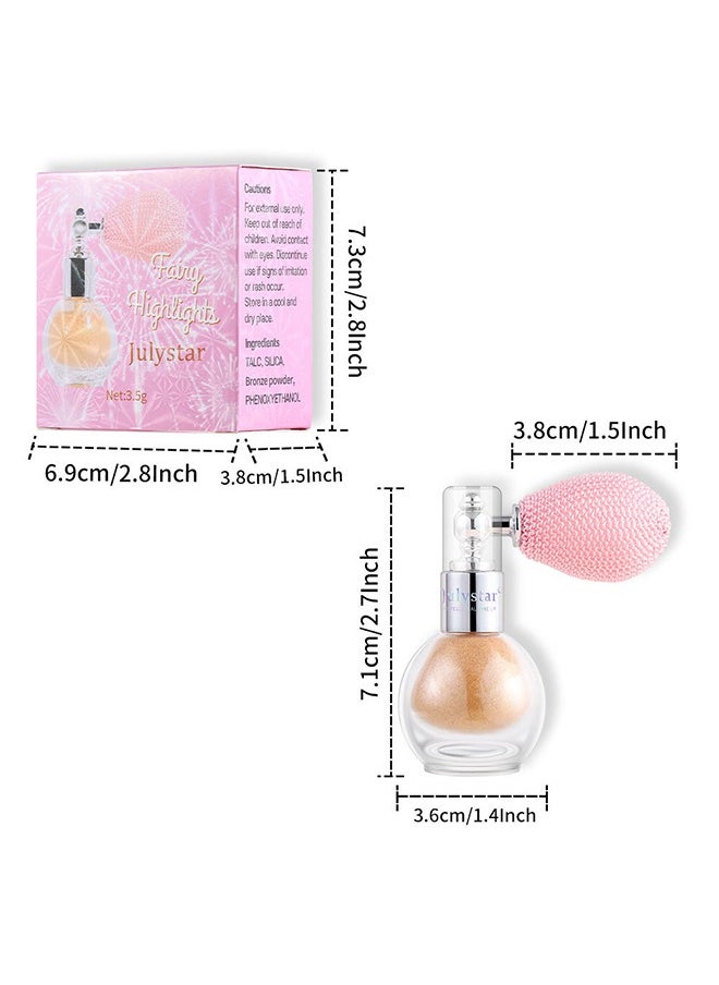 Fairy Highlight , Facial Contouring Fine Shimmering Liquid Highlighter, Long-Lasting Sweatproof Stage Makeup Glitter Highlighter Powder Body Spray - #04