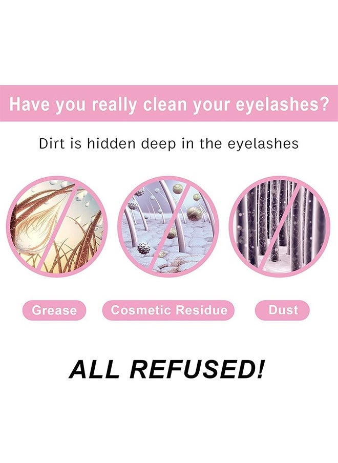 Lash Shampoo, Foam Lash Deaner and Make Up Remover, Lash Cleaning Kit, Mousse Eyelash Shampoo for Eyelash Extensions, Relieve Itching, Gentle Care for Salon and Home Use  (60ml+Brush+Mascara Wand)