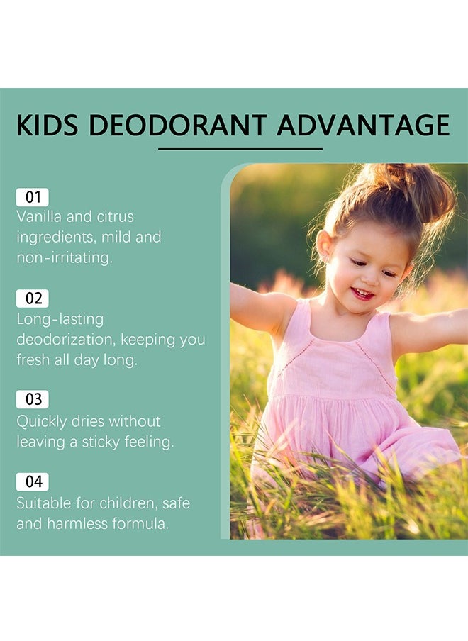 Kids Deodorant ,for Kids & Teens, Aluminum Free, Alcohol-Free, Paraben Free, 24 Hr Odor Protection, Clean Fresh Scent, Kids & Tweens, Hypoallergenic Deodorant 50ml