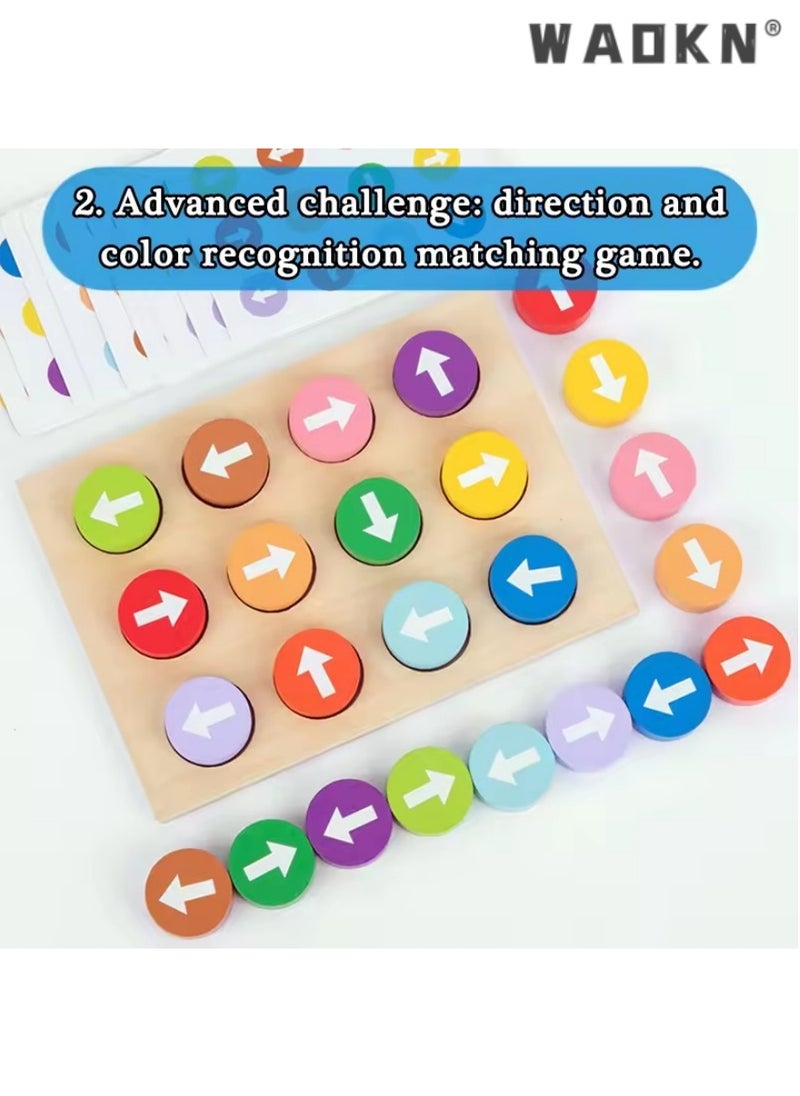 Montessori Color Arrow Direction Board Game Children Toys Wooden Sorter Parent-Child Interactive Thinking Training Puzzle Game