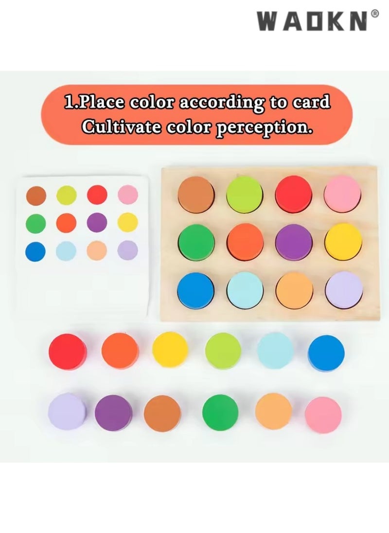 Montessori Color Arrow Direction Board Game Children Toys Wooden Sorter Parent-Child Interactive Thinking Training Puzzle Game