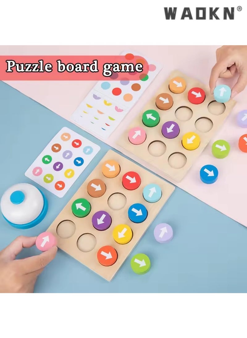 Montessori Color Arrow Direction Board Game Children Toys Wooden Sorter Parent-Child Interactive Thinking Training Puzzle Game