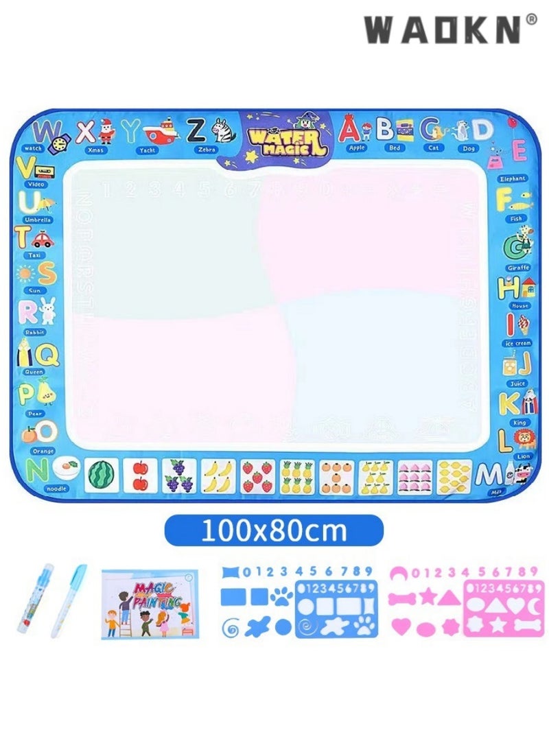 Magic Water Drawing Mat, Educational Painting Toy for Boys and Girls Aged 2-5 and Older Children, 100cm x 80cm Large Size, Gift for Cultivating Creativity
