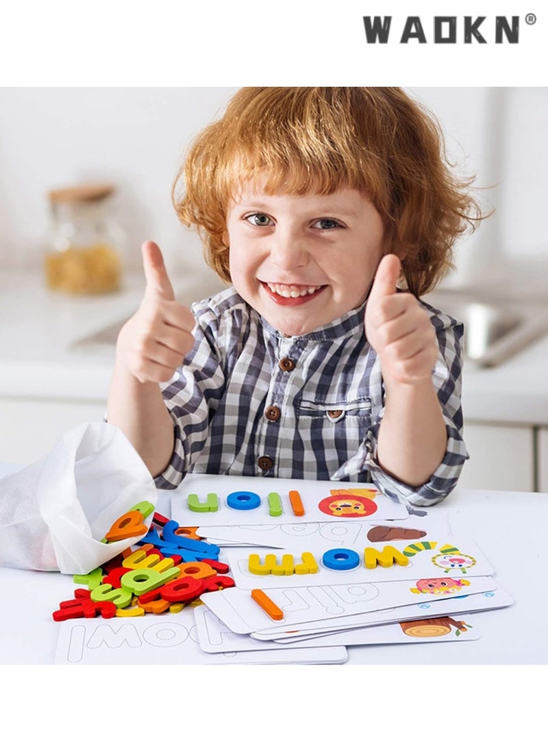 Children's Enlightenment English Word Spelling Game, Word Spelling Toys , Puzzle Classic Parent-Child Game, Kids Spelling Letter Words Family Games