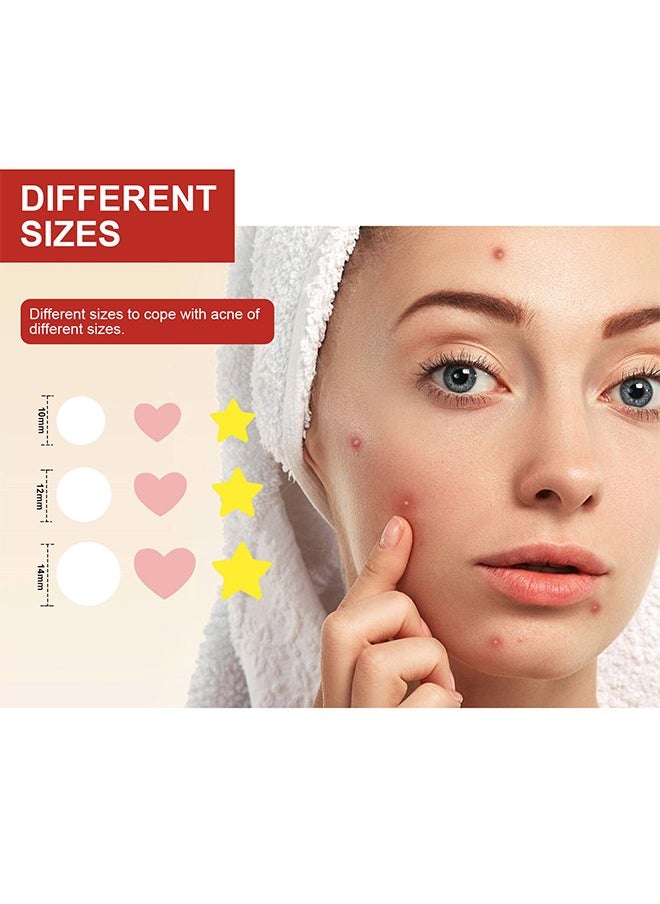 Pimple Patch ,for Face, Acne Patches Hydrocolloid, Cute Star Zit Covers for Face, Spot Stickers with Tea Tree, Salicylic Acid & Cica Oil| Round, Star, Peach Shapes 249 Patches
