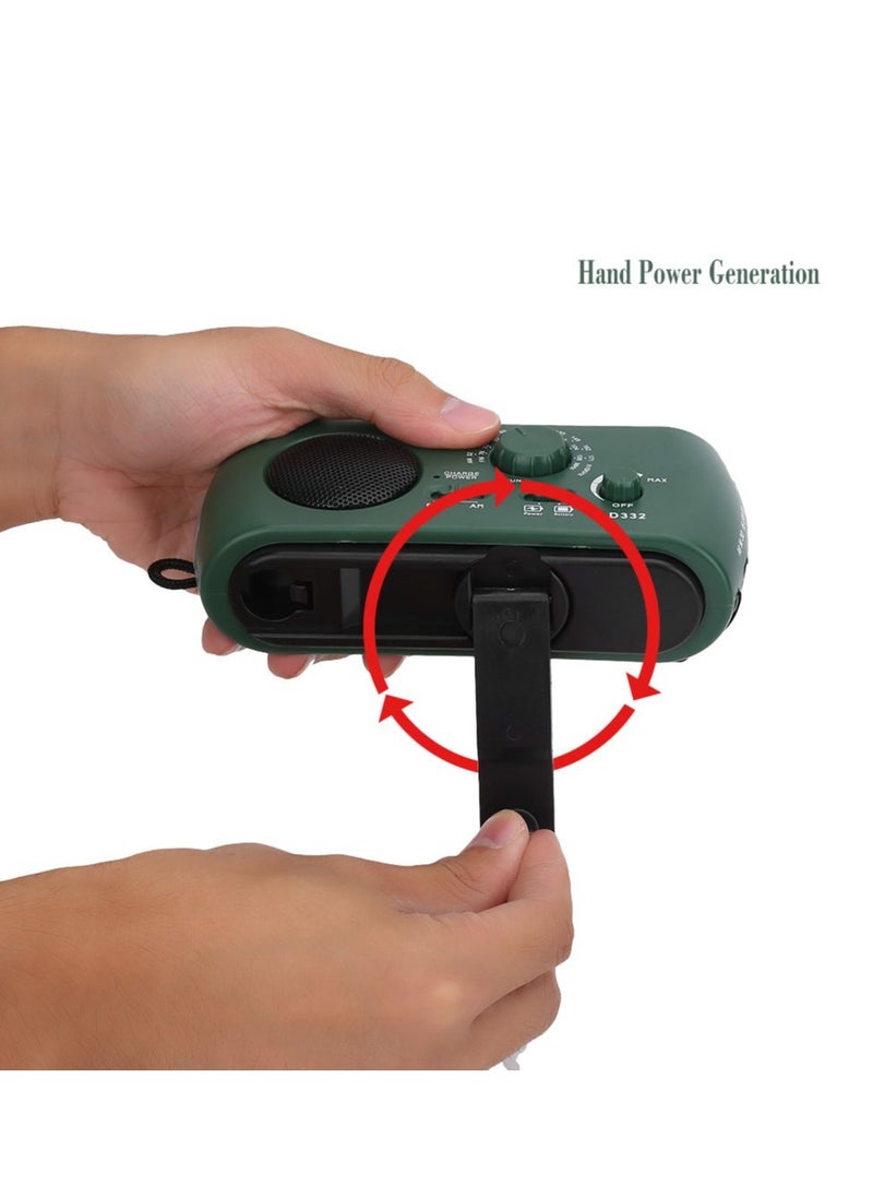 Emergency Weather Radio Multifunction Portable Radio with Solar Charging Hand Crank Battery Operated SOS Alarm Am Fm LED Flashlight for Outdoor Emergency