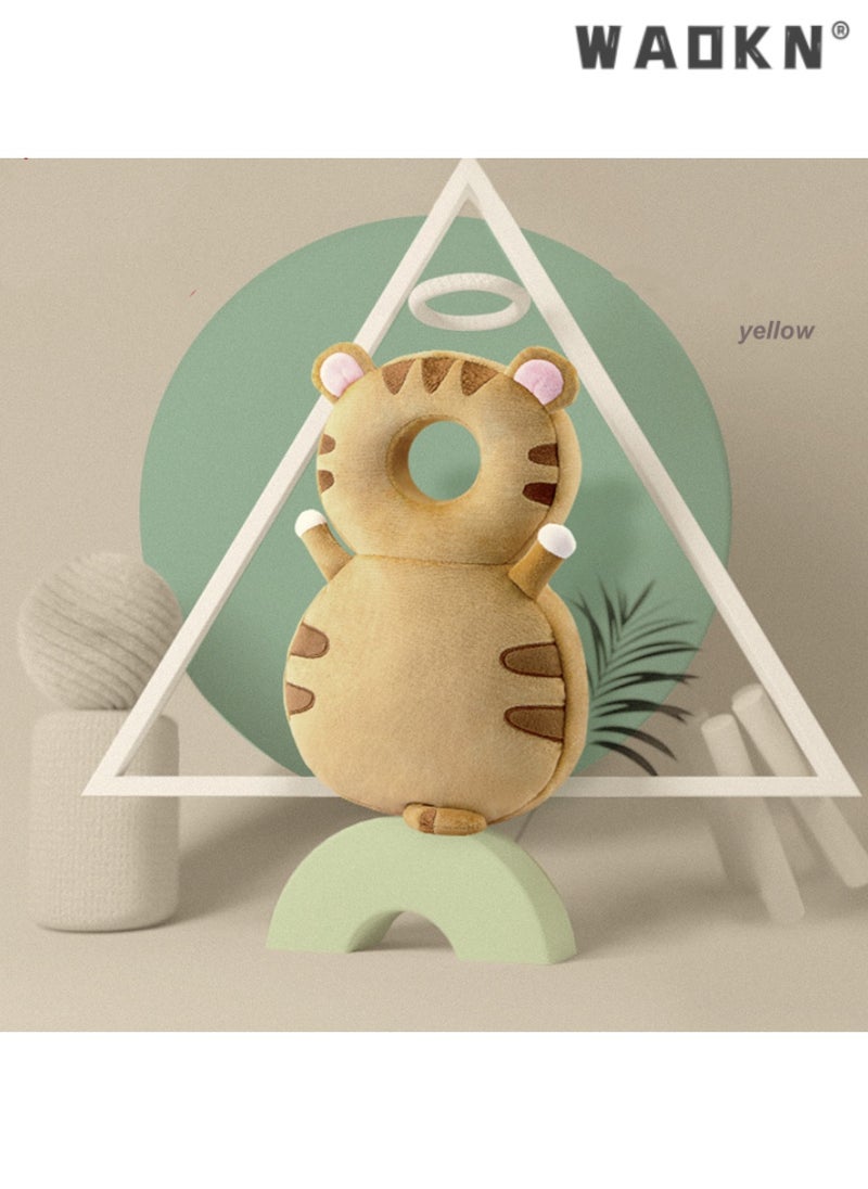 Toddler Baby Head Protection Cushion, Backpack Wear, Infant Support Head Pillows Soft Baby Nursery Pillows Support Head Sleep Pillows (Brown Tiger)