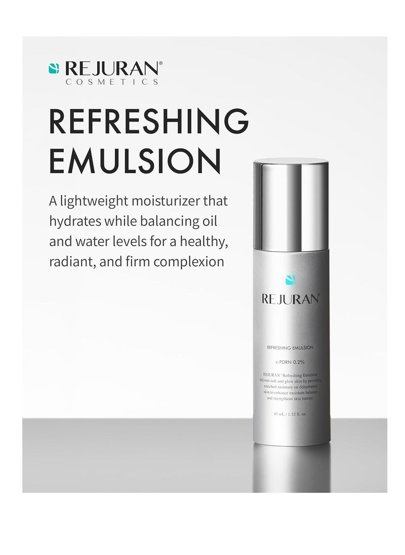 REJURAN® Refreshing Emulsion, c-PDRN® - Deep Hydration, Radiance-Boosting Moisturizer for Firmness, Skin Elasticity, and Optimal Moisture Balance. Korean Skin Care (1.52 fl oz)