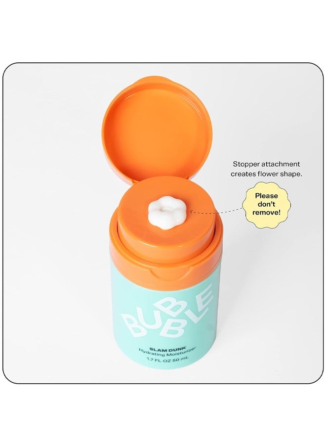 Bubble Slam Dunk Hydrating Moisturizer - Hydrating Face Cream for Dry Skin Made with Vitamin E + Aloe Vera Juice for a Glowing Complexion - Skin Care with Blue Light Protection (50ml)