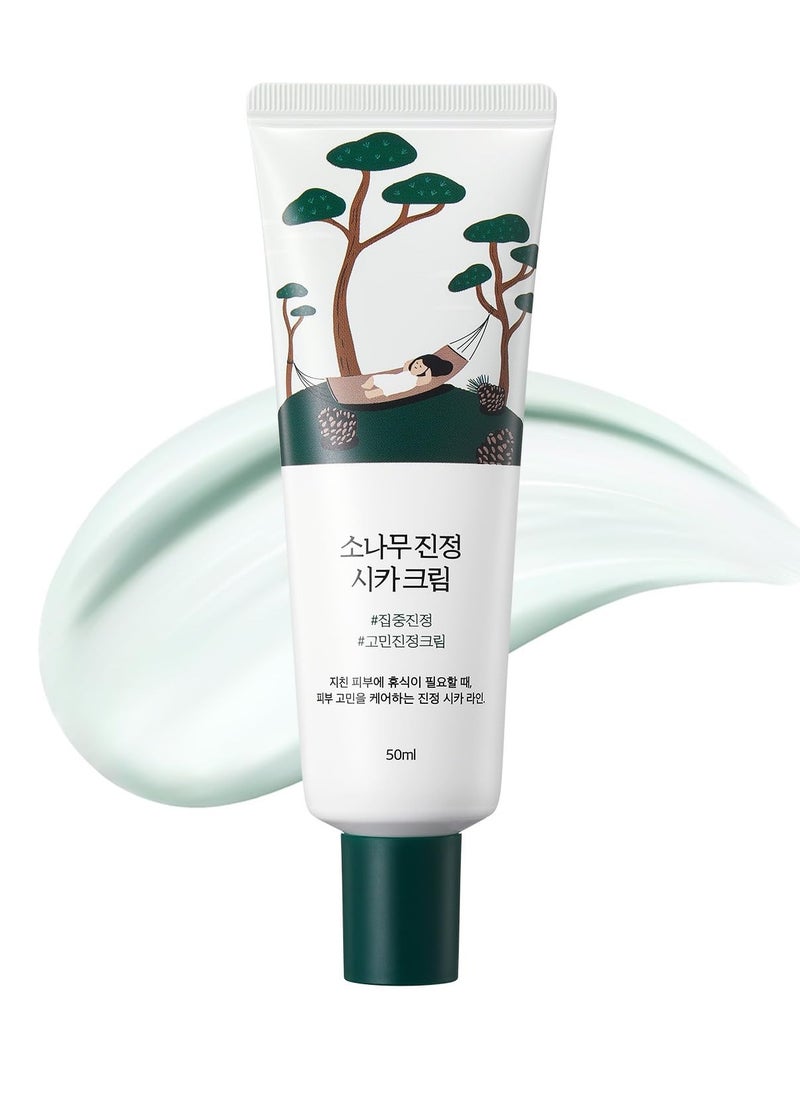 ROUND LAB Pine Calming Cica Cream (Unscented) | 5-CICA solution for hormonal breakouts, acne-prone skin and rosacea, Nourishing & moisturizing cream (1.69fl.oz)