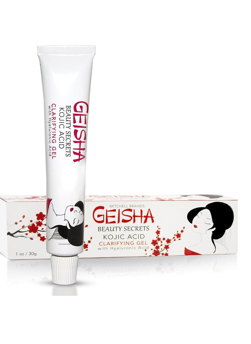 OMIC Geisha, Kojic Acid Gel - 1 fl oz / 30g – Skin Brightening, Clarifying Gel for Face, Body, Hands, Armpits – Hyaluronic Acid