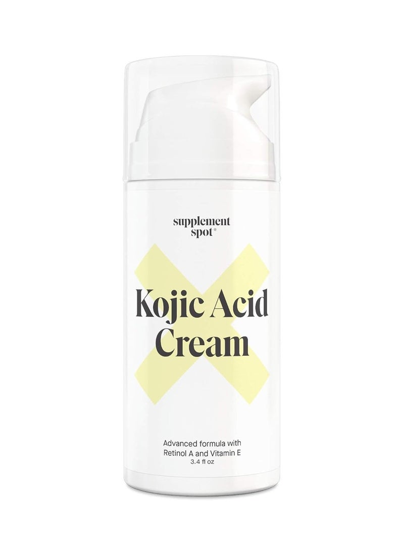 Kojic Acid Face Cream for Dark Spots, Retinol A & Vitamin E Dark Spot Treatment for Women - Anti-Aging & Even Skin Tone – Natural Kojic Acid Cream for Women, 3.4 Oz