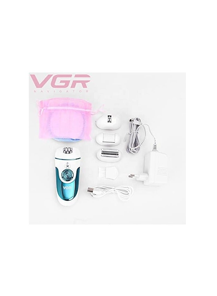 4 In 1 Women's Cordless Shaver V-700 For Face, Legs, Armpit And Bikini