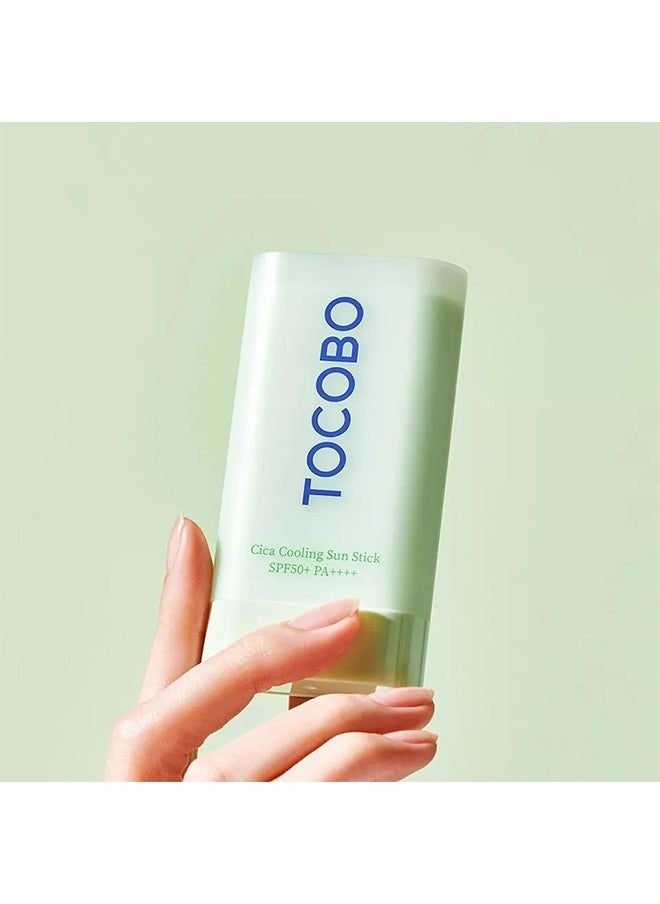 Cica Cooling Sun Stick SPF50+ PA++++，Fermented Cica Complex, Cooling Sun Stick, Reduces Skin Temperature, Quick Soothing, Lightweight and Moisturizing Sun Stick （18g）