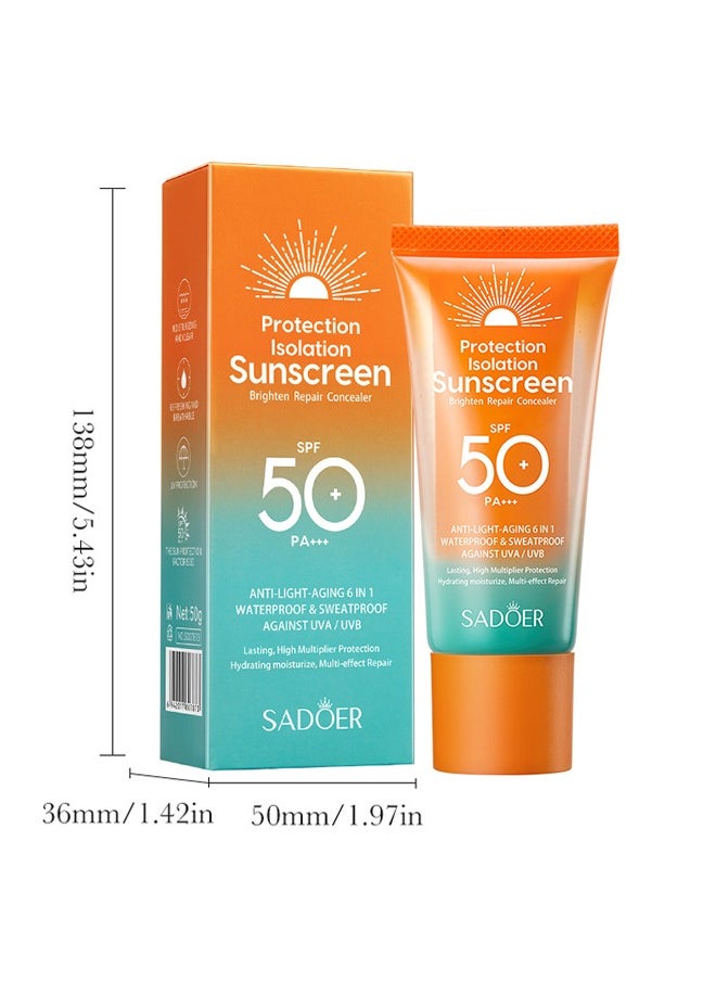 Protection Isolation Sunscreen,Double tube multi-effect, repair isolation, sun protection, UV protection 50g