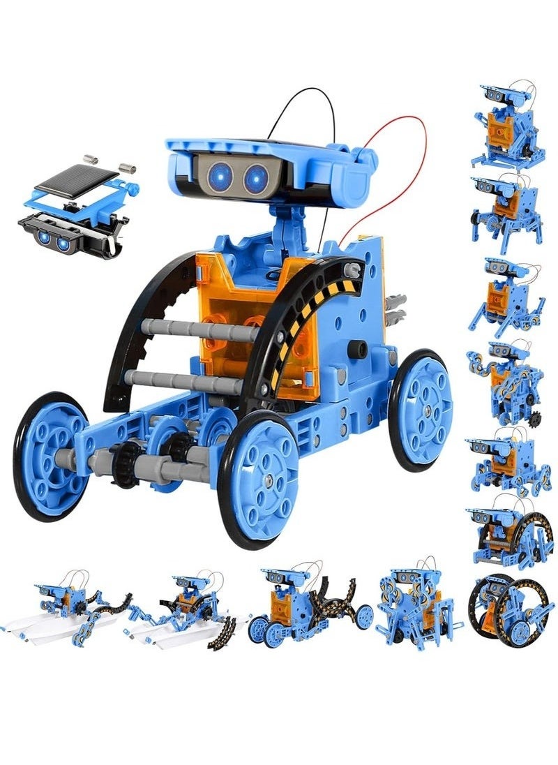 STEM Projects 12-in-1 Solar Robot Toys for Kids, 190-Piece Solar and Battery-Powered DIY Science Learning Kit