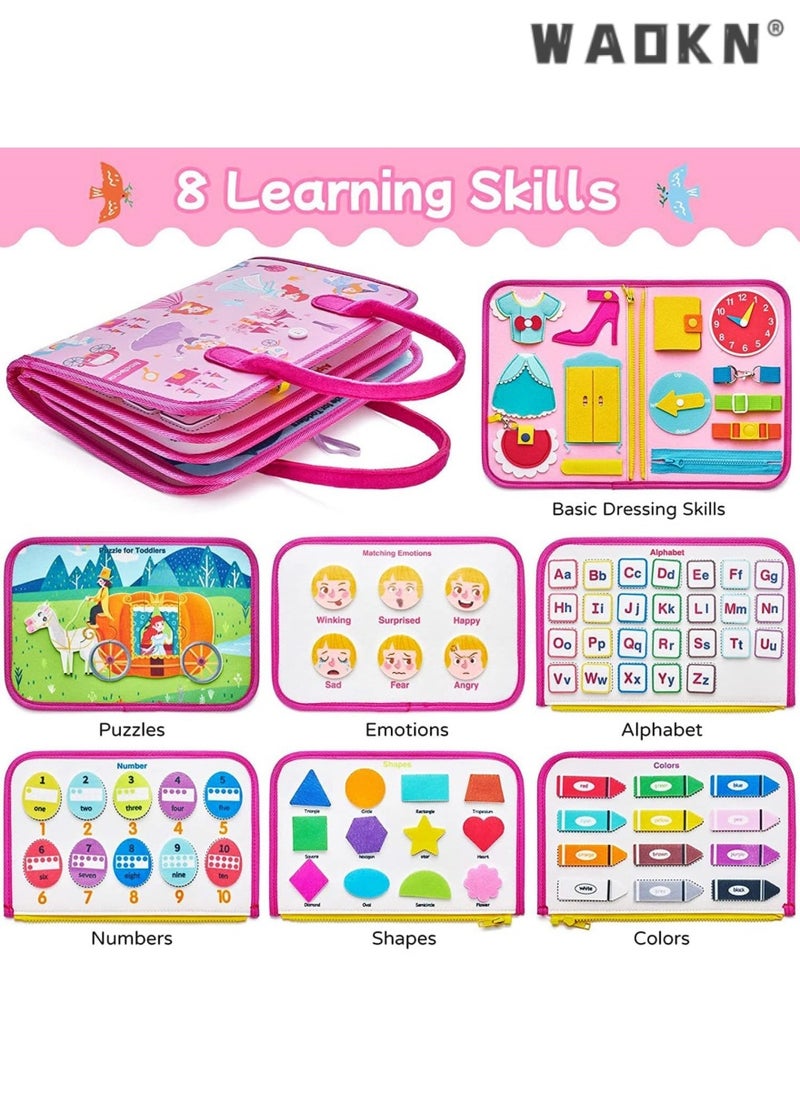 Montessori Early Learning Toys Boost Toddlers' Basic Skills, Travel Educational Toys Foster Dressing Independence, Sensory Toys for 3-4 Year Old Boys & Girls