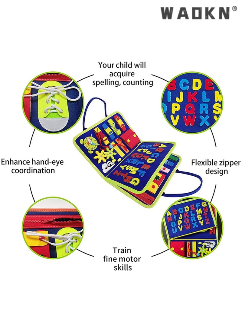 Montessori Early Learning Toys Boost Toddlers' Basic Skills, Travel Educational Toys Foster Dressing Independence, Sensory Toys for 3-4 Year Old Boys & Girls