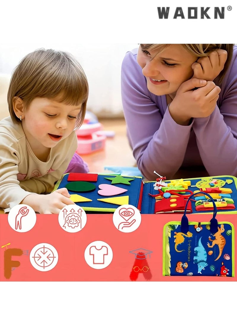 Montessori Early Learning Toys Boost Toddlers' Basic Skills, Travel Educational Toys Foster Dressing Independence, Sensory Toys for 3-4 Year Old Boys & Girls