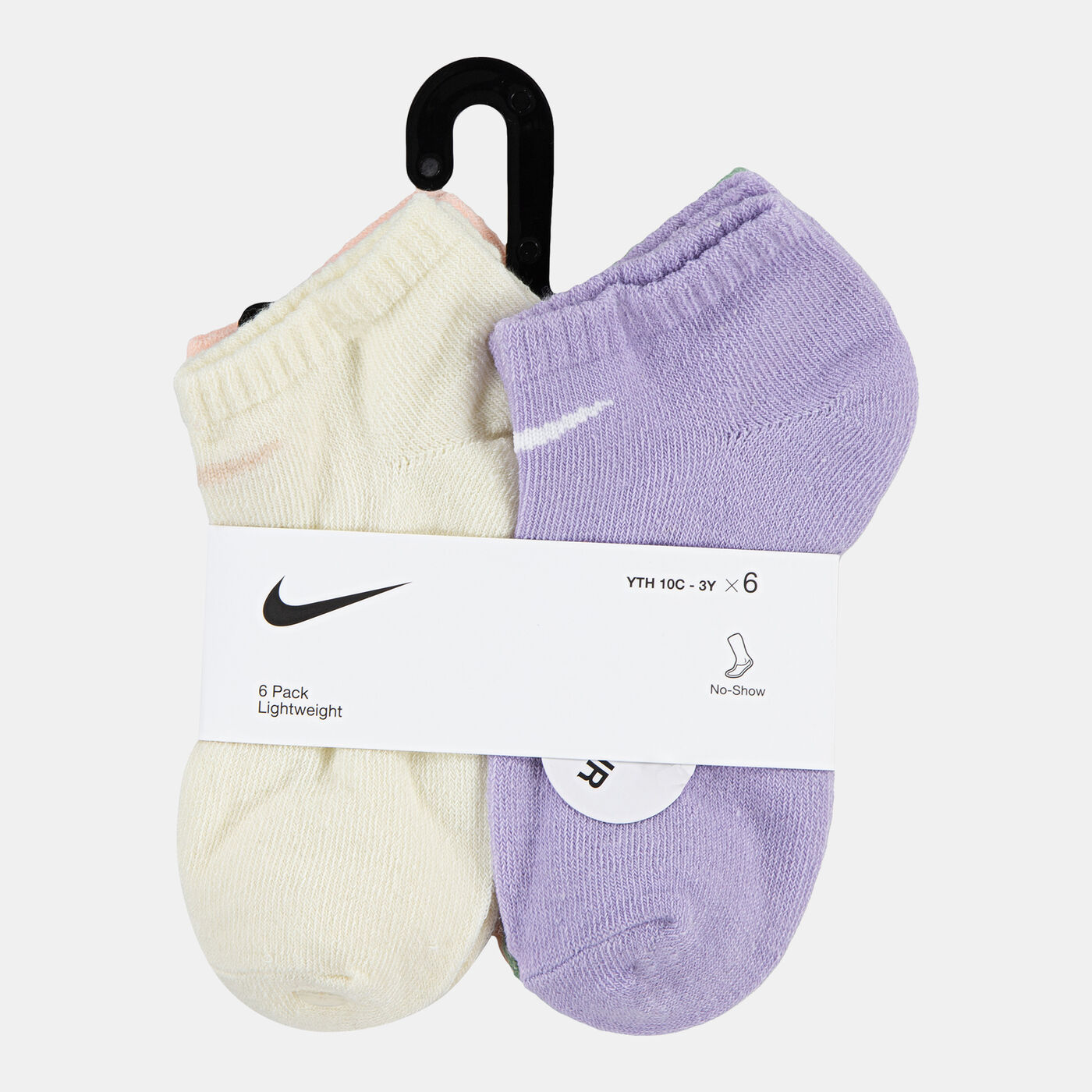 Kids' NHG Metallic Swoosh No-Show Socks (6 Pack)