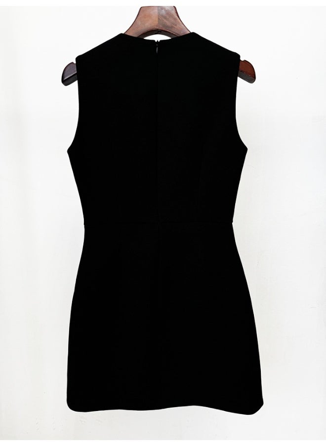 European and American Celebrity Fashion Heavy Beaded Rhinestone Butterfly Slim Fit Tank Dress