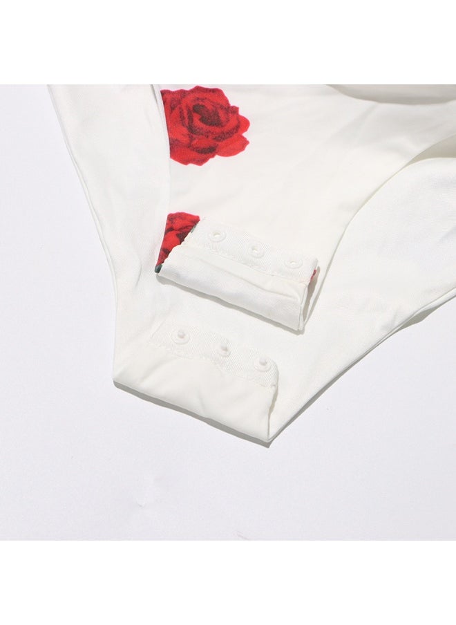 Elegant Strapless Dress for Women with Bodycon Fit and Floral Ruffle Design