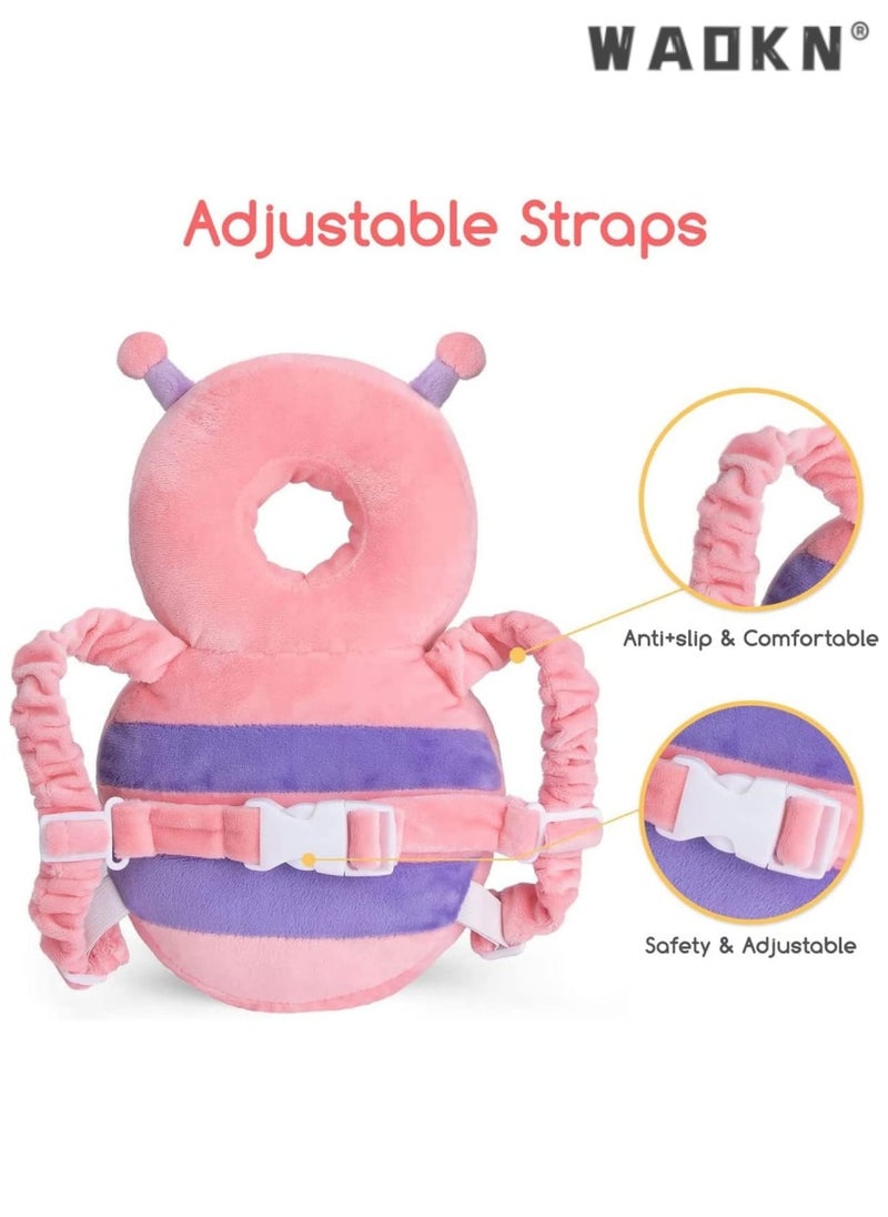 Toddler Baby Head Protection Cushion, Backpack Wear, Infant Support Head Pillows Soft Baby Nursery Pillows Support Head Sleep Pillows (Pink Butterfly)