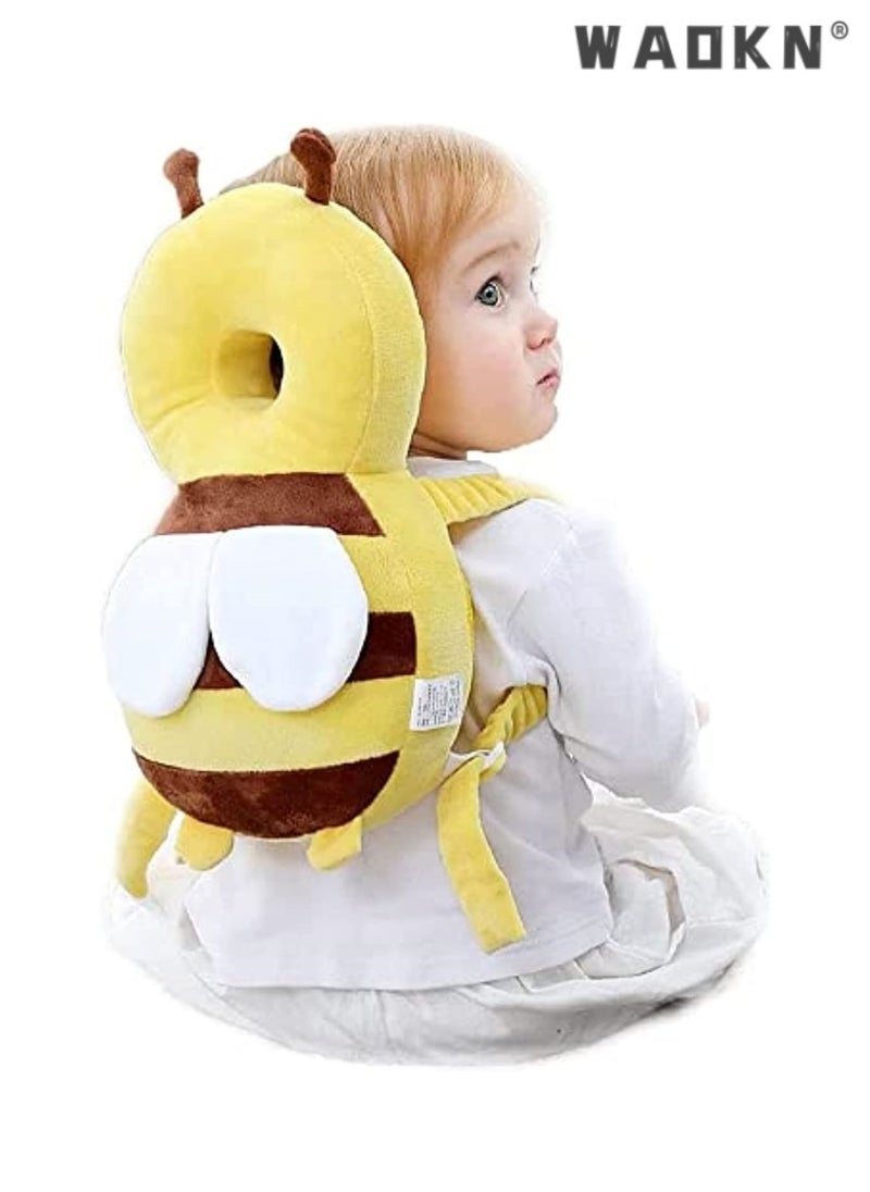 Toddler Baby Head Protection Cushion, Backpack Wear, Infant Support Head Pillows Soft Baby Nursery Pillows Support Head Sleep Pillows (Yellow Bee)