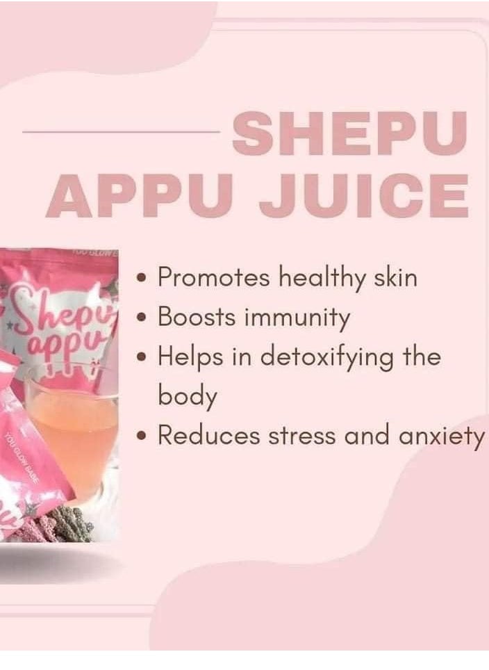 Shepu Appu Beauty Drink Mix - 10 Sachets | Skin Hydration Support with Hyaluronic Acid & Vitamin C | Pink Powder Supplement