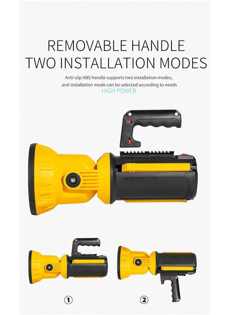 Torch Light Portable Flashlight Strong Long-Range Spotlight Hand Light USB Rechargeable Outdoor Waterproof Camp Lantern Searchlight