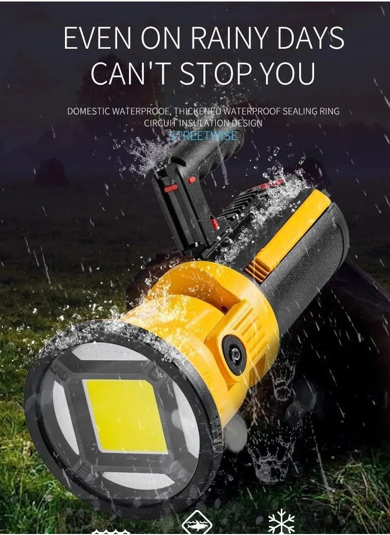 Torch Light Portable Flashlight Strong Long-Range Spotlight Hand Light USB Rechargeable Outdoor Waterproof Camp Lantern Searchlight
