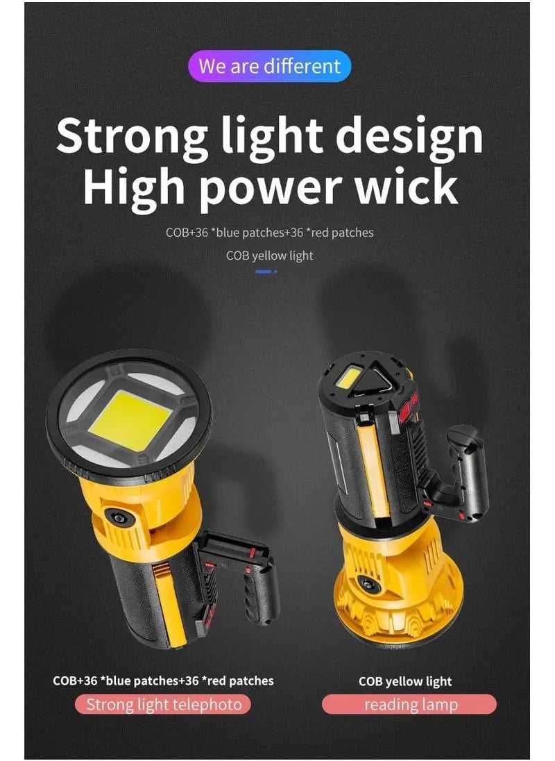 Torch Light Portable Flashlight Strong Long-Range Spotlight Hand Light USB Rechargeable Outdoor Waterproof Camp Lantern Searchlight