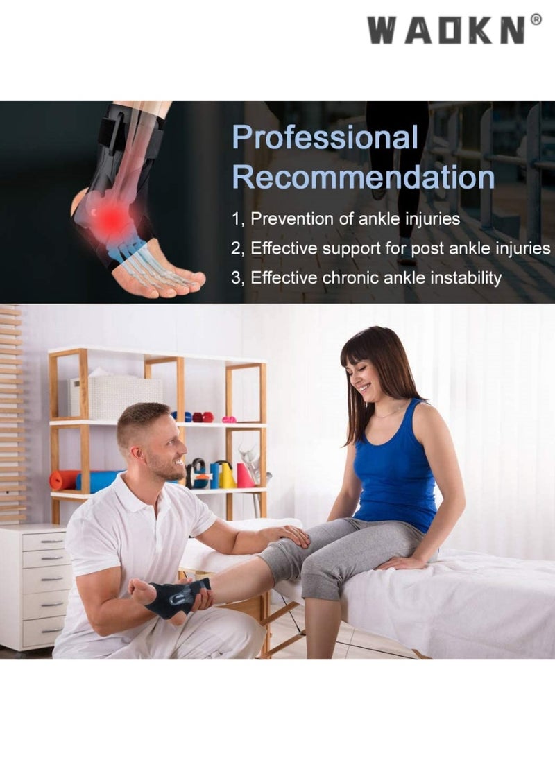 Ankle Brace, Ankle Support Brace for Ankle Sprains, Ankle Braces for Men Women, Ankle Support Sprained Ankle Brace for Basketball Soccer Volleyball - L