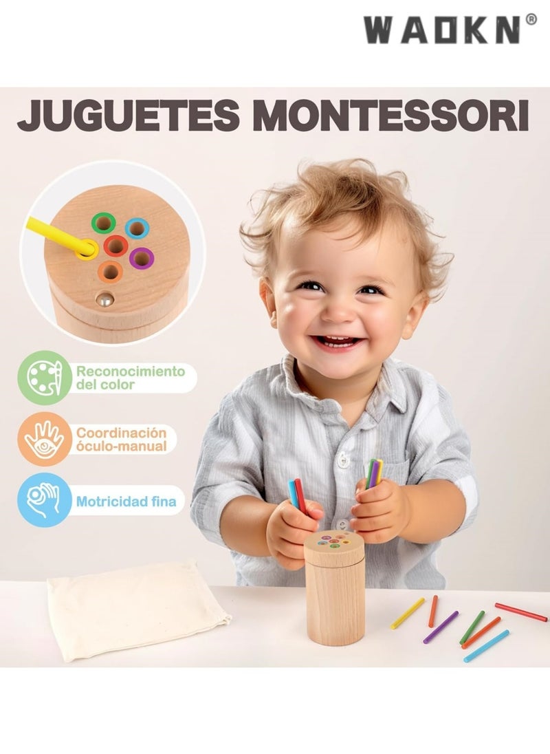 Wooden Learning Color Sorting Toys for Toddlers Age 1 2 3, Fine Motor Developmental Infants Sensory Matching Games, Busy Board 18 month old Baby Boys Girls Gifts