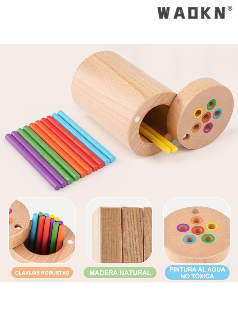 Wooden Learning Color Sorting Toys for Toddlers Age 1 2 3, Fine Motor Developmental Infants Sensory Matching Games, Busy Board 18 month old Baby Boys Girls Gifts