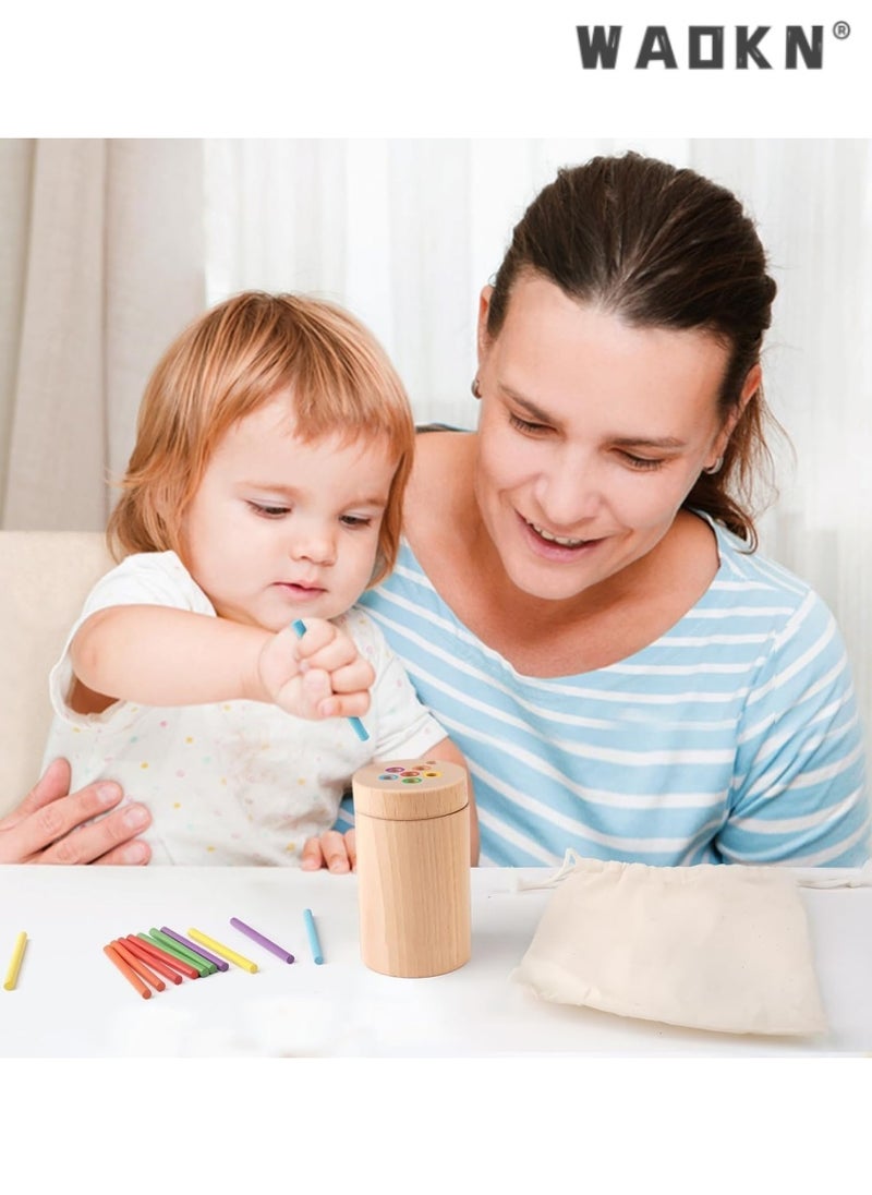 Wooden Learning Color Sorting Toys for Toddlers Age 1 2 3, Fine Motor Developmental Infants Sensory Matching Games, Busy Board 18 month old Baby Boys Girls Gifts