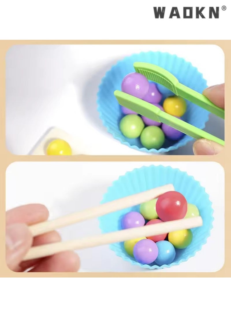 Children's test tube bead matching game, educational color cognitive exercise, hand-eye coordination ability, Montessori early education