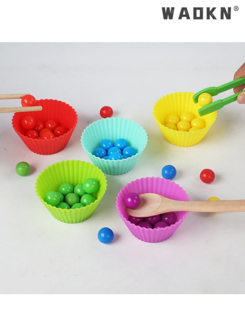 Children's test tube bead matching game, educational color cognitive exercise, hand-eye coordination ability, Montessori early education