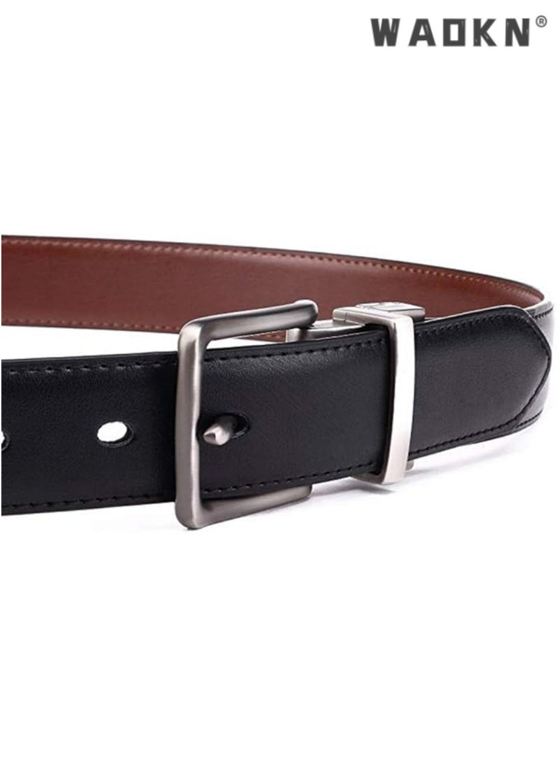 Leather Dress Belts for Men, Men's Casual Jeans Belts, Classic Work Business Dress Belt,stainless Steel Buckle Top Layer Genuine Leather Belt，Classic yet fashionable men's cowhide belt with a rotating buckle,vintage Casual Jeans Work Business Belt