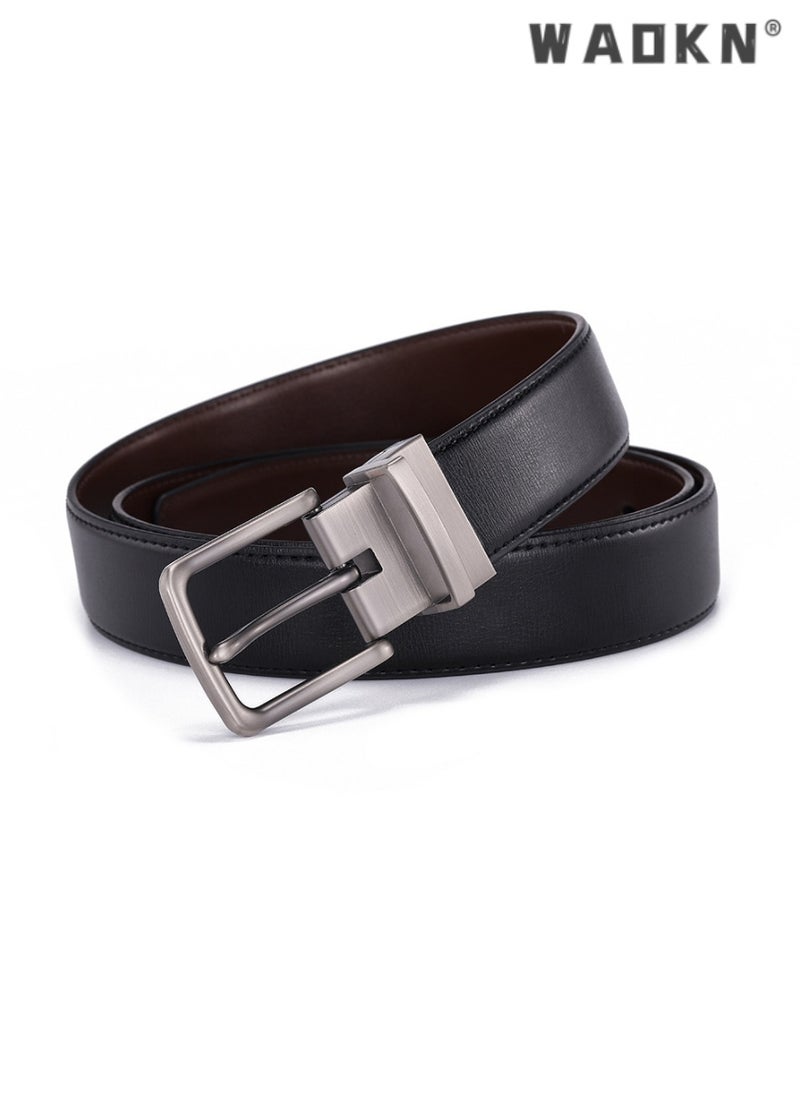 Leather Dress Belts for Men, Men's Casual Jeans Belts, Classic Work Business Dress Belt,stainless Steel Buckle Top Layer Genuine Leather Belt，Classic yet fashionable men's cowhide belt with a rotating buckle,vintage Casual Jeans Work Business Belt