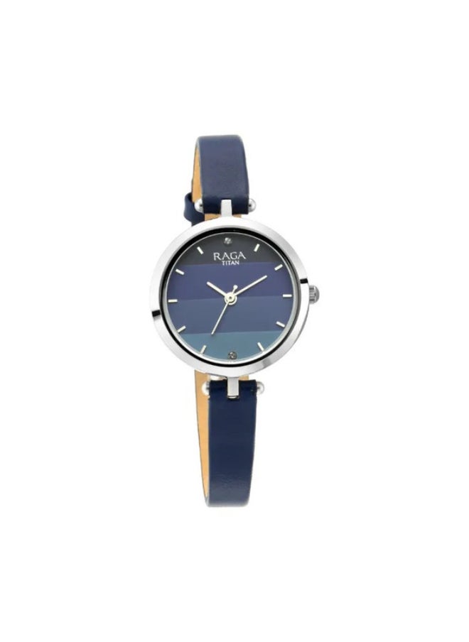 Raga Viva Blue Dial Leather Strap Watch