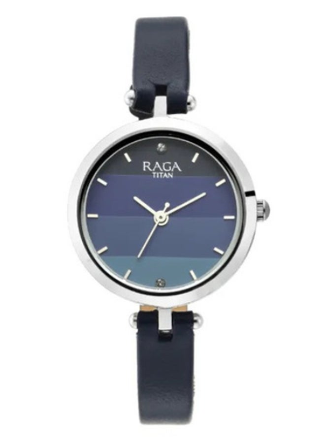 Raga Viva Blue Dial Leather Strap Watch