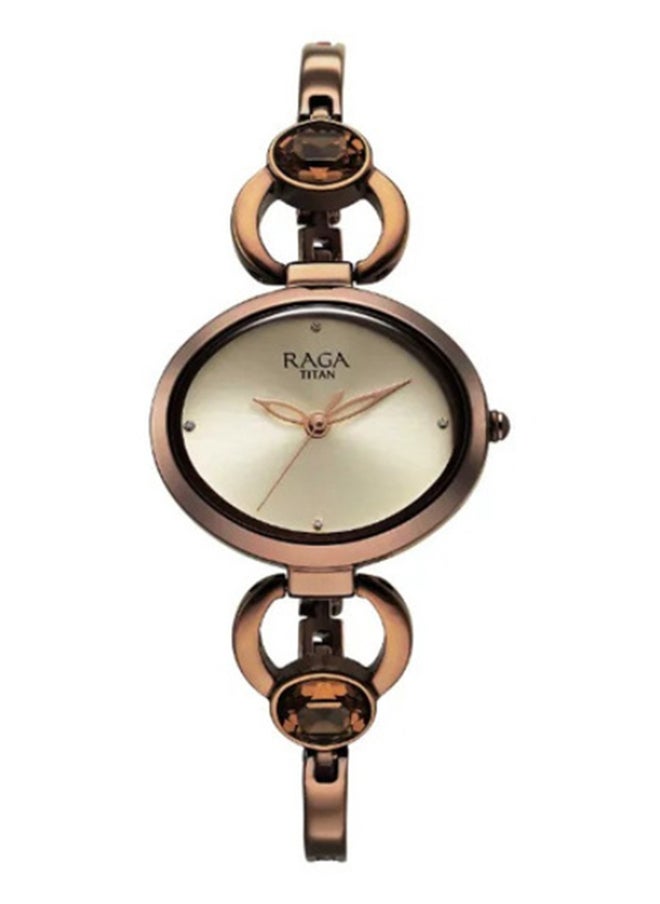 Titan Raga Viva Quartz Analog Champagne Dial Metal Strap Watch for Women