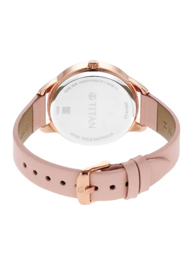 Pastel Dreams Pink Dial Pink Leather Strap Watch