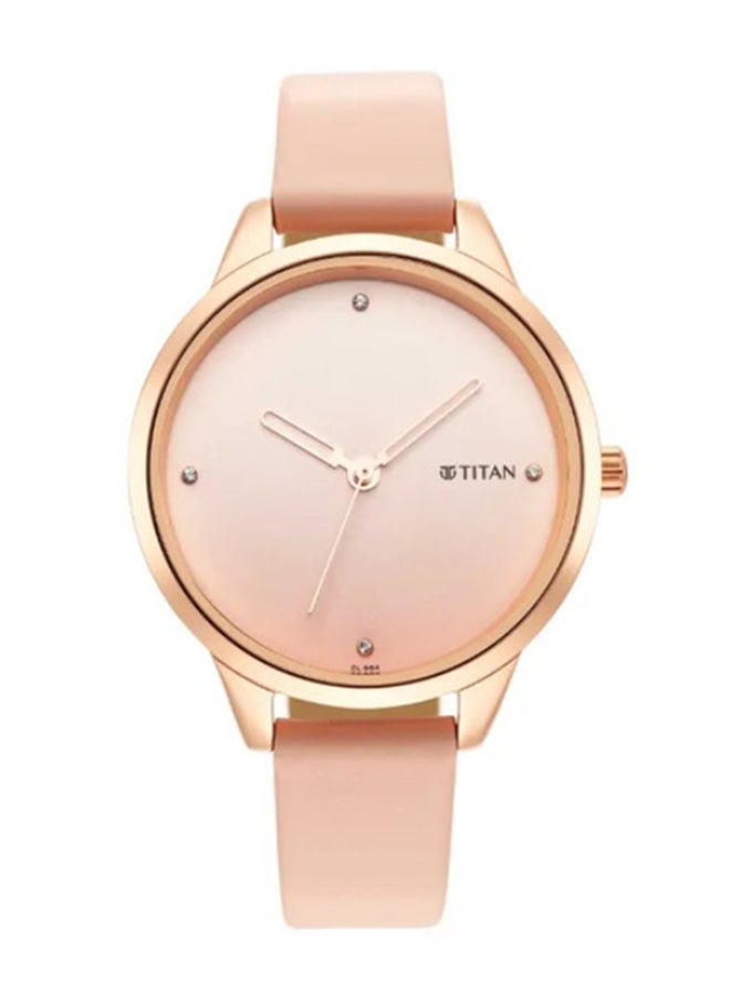 Pastel Dreams Pink Dial Pink Leather Strap Watch