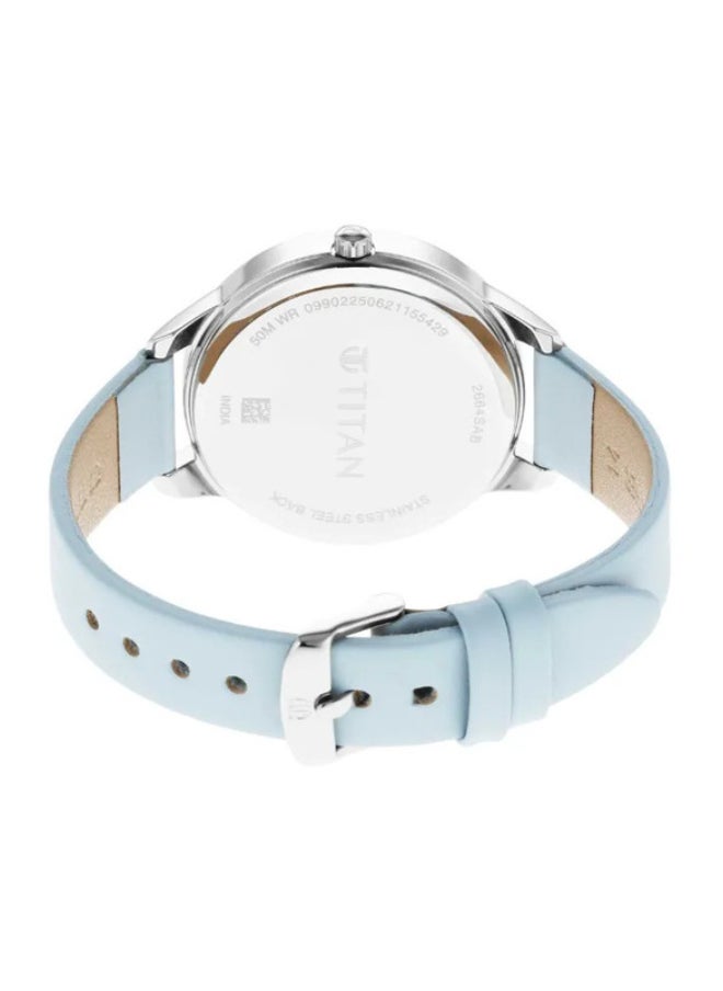Pastel Dreams Blue Dial Blue Leather Strap Watch