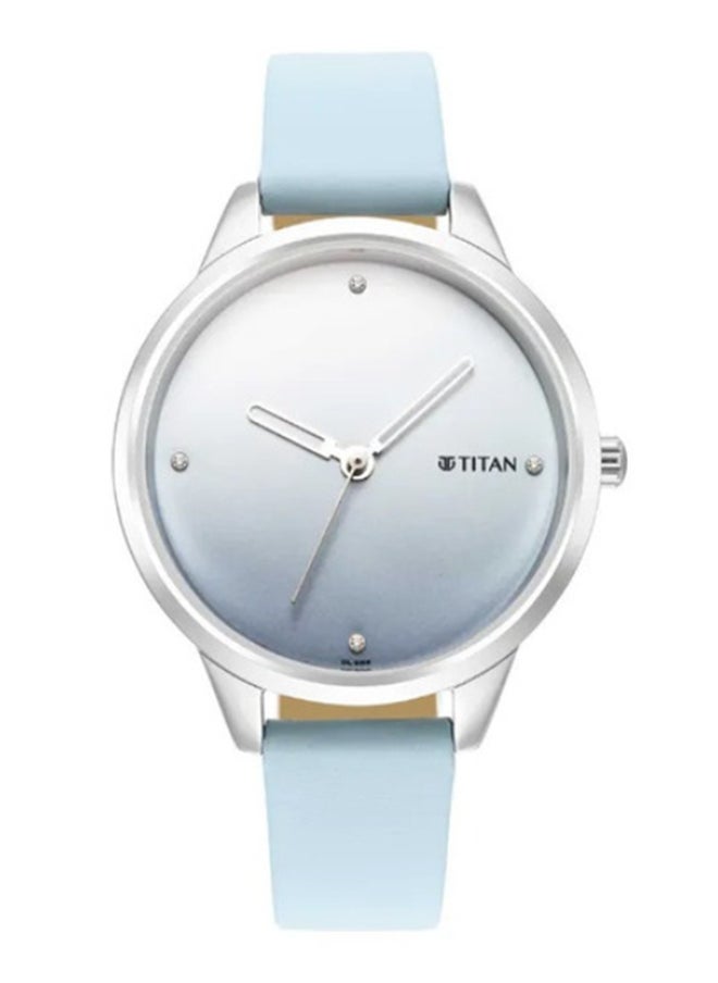 Pastel Dreams Blue Dial Blue Leather Strap Watch