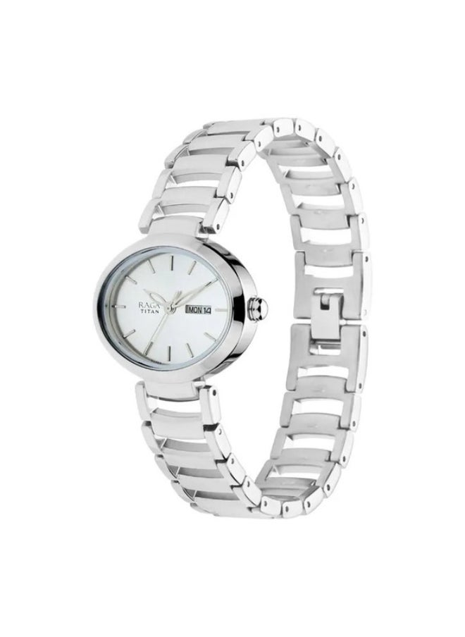 Raga Viva Silver Dial Metal Strap Watch